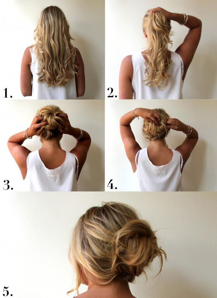 Image of The messy bun hairstyle for 5th grade school