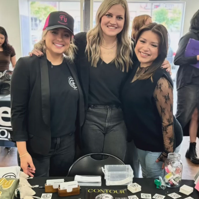 Salon team members introducing career opportunities to Aveda Arts students at Industry Days.