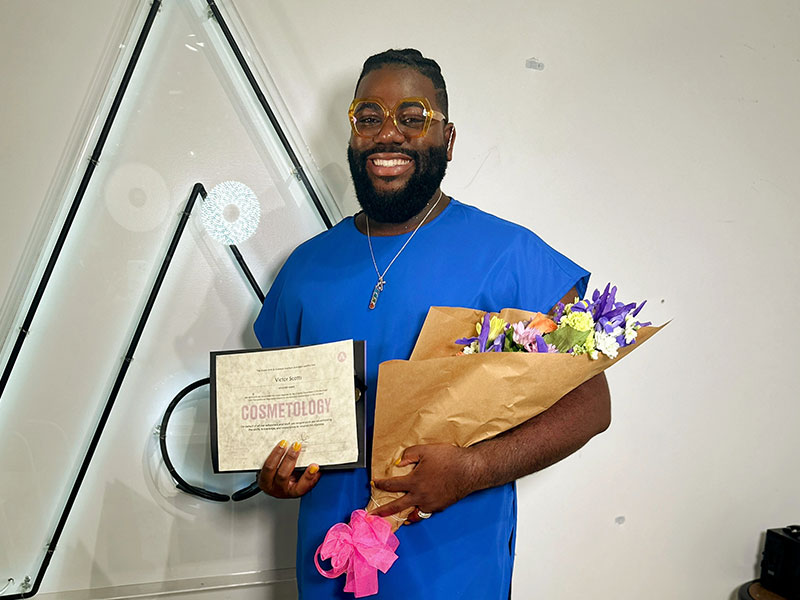 Aveda Arts Arlington graduate Victor Anthony Alumni Success Story