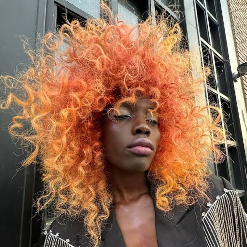 Kenneth Hair Stylist Model Work with Orange Hair Avant Garde Style